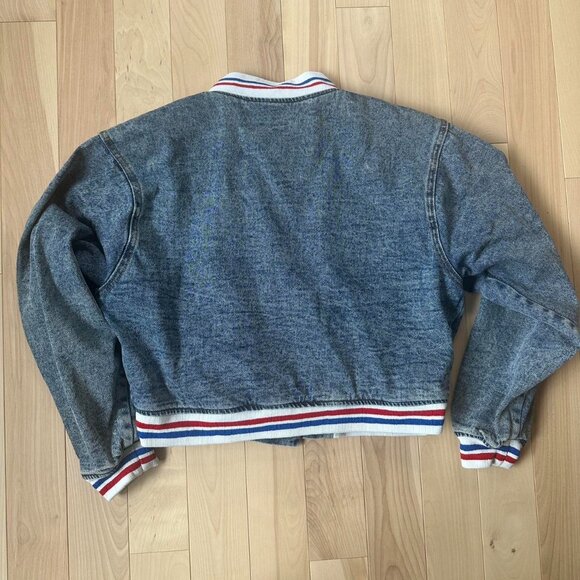 Vintage Tommy Hilfiger Lined Cropped Bomber Denim - Picture 7 of 8